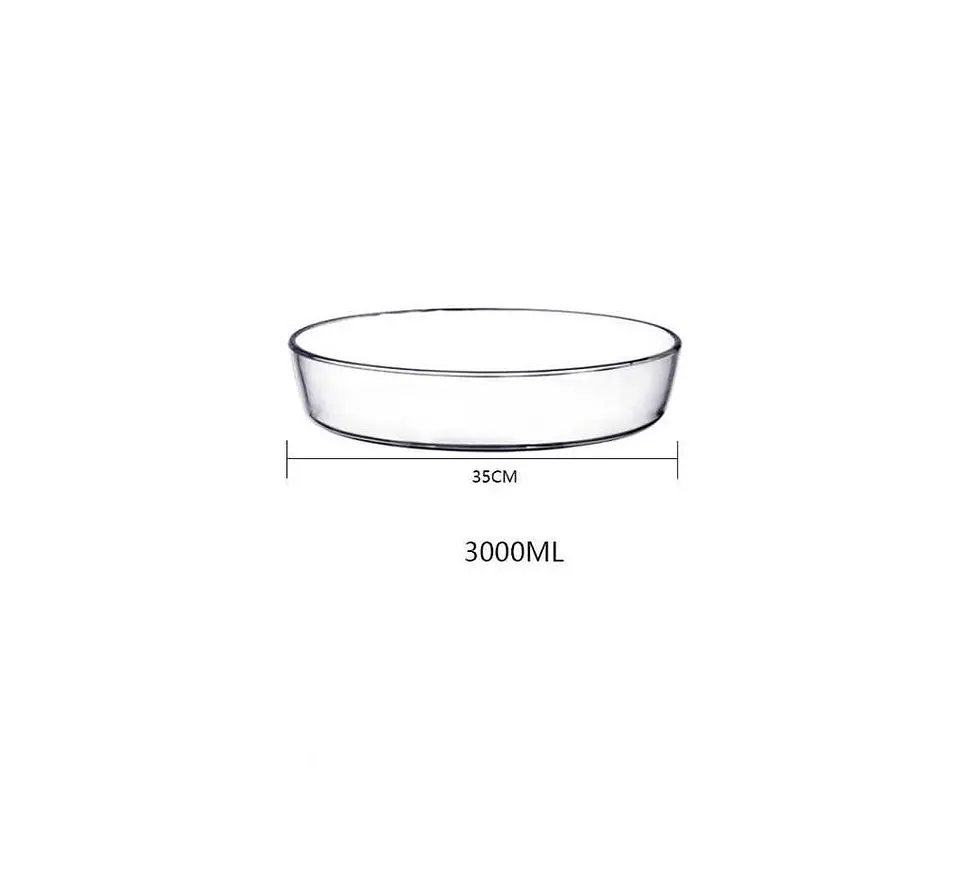 Fuente De Vidrio Redonda Para Horno 3 Litros 35 Cm Ensaladera 3