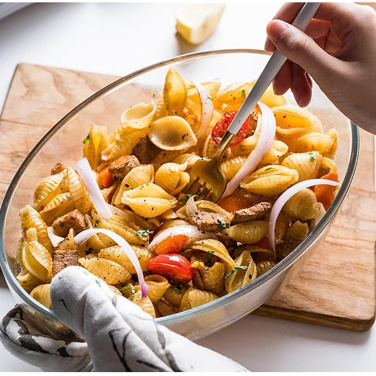 Fuente De Vidrio Redonda Para Horno 3 Litros 35 Cm Ensaladera 4