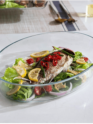 Fuente De Vidrio Redonda Para Horno 3 Litros 35 Cm Ensaladera