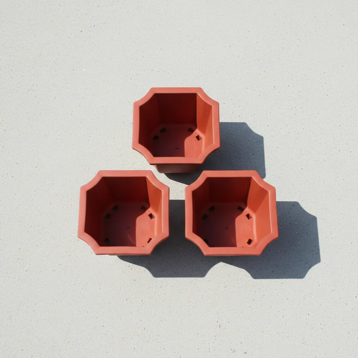 Macetero Plástico Octagonal 23.6x20.5cm Para Plantas Jardín 6