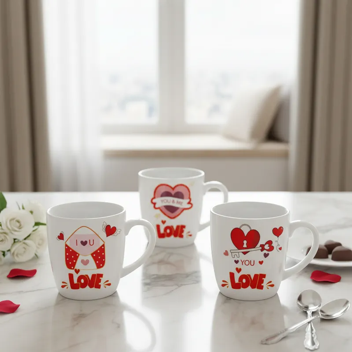 Taza cerámica San Valentín y dia de mama set 1