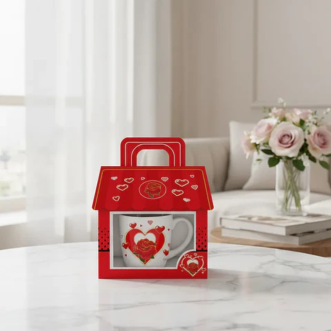 Tazón San Valentín dia mama con diseño de rosas 8cmX9cm
