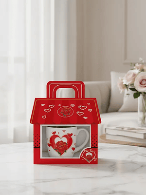 Tazón San Valentín dia mama con diseño de rosas 8cmX9cm