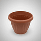 Macetero Plástico Redondo 19x16cm Color Terracota Para Jardín - Miniatura 2