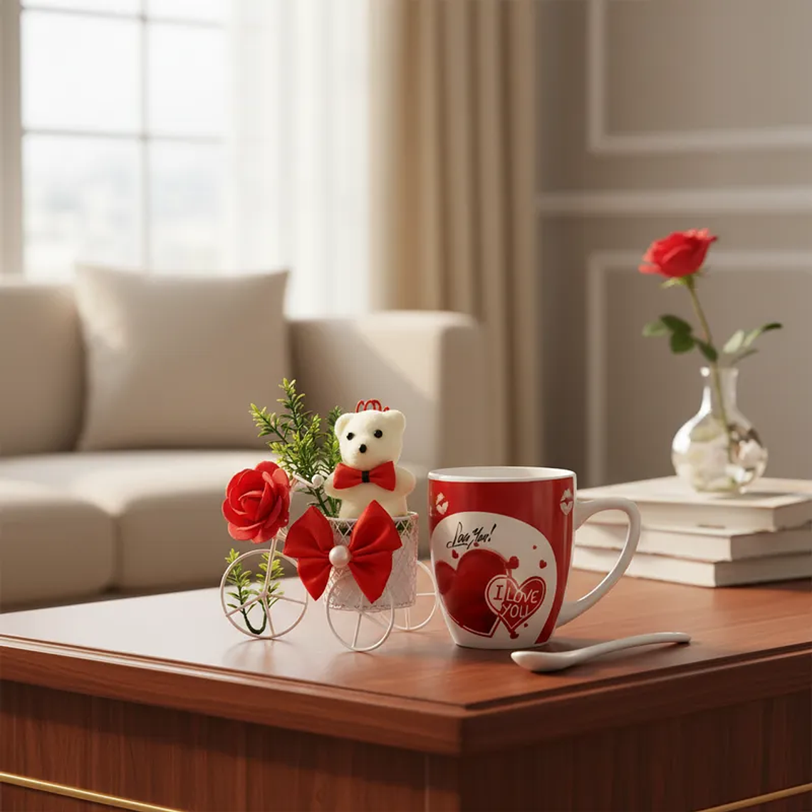 Set Regalo Taza San Valentín con Osito y Cuchara 1