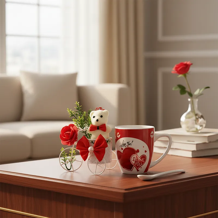 Set Regalo Taza San Valentín con Osito y Cuchara 1