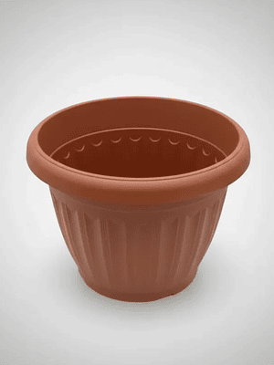 Macetero Plástico Redondo Clásico 17x14.5cm Color Terracota
