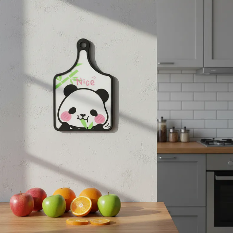 Tabla De Picar Cocina Diseño Panda Kawaii Colgante 30x19cm 4