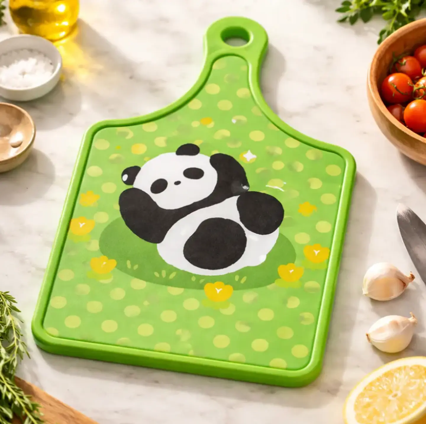 Tabla De Picar Cocina Diseño Panda Kawaii Colgante 30x19cm 2