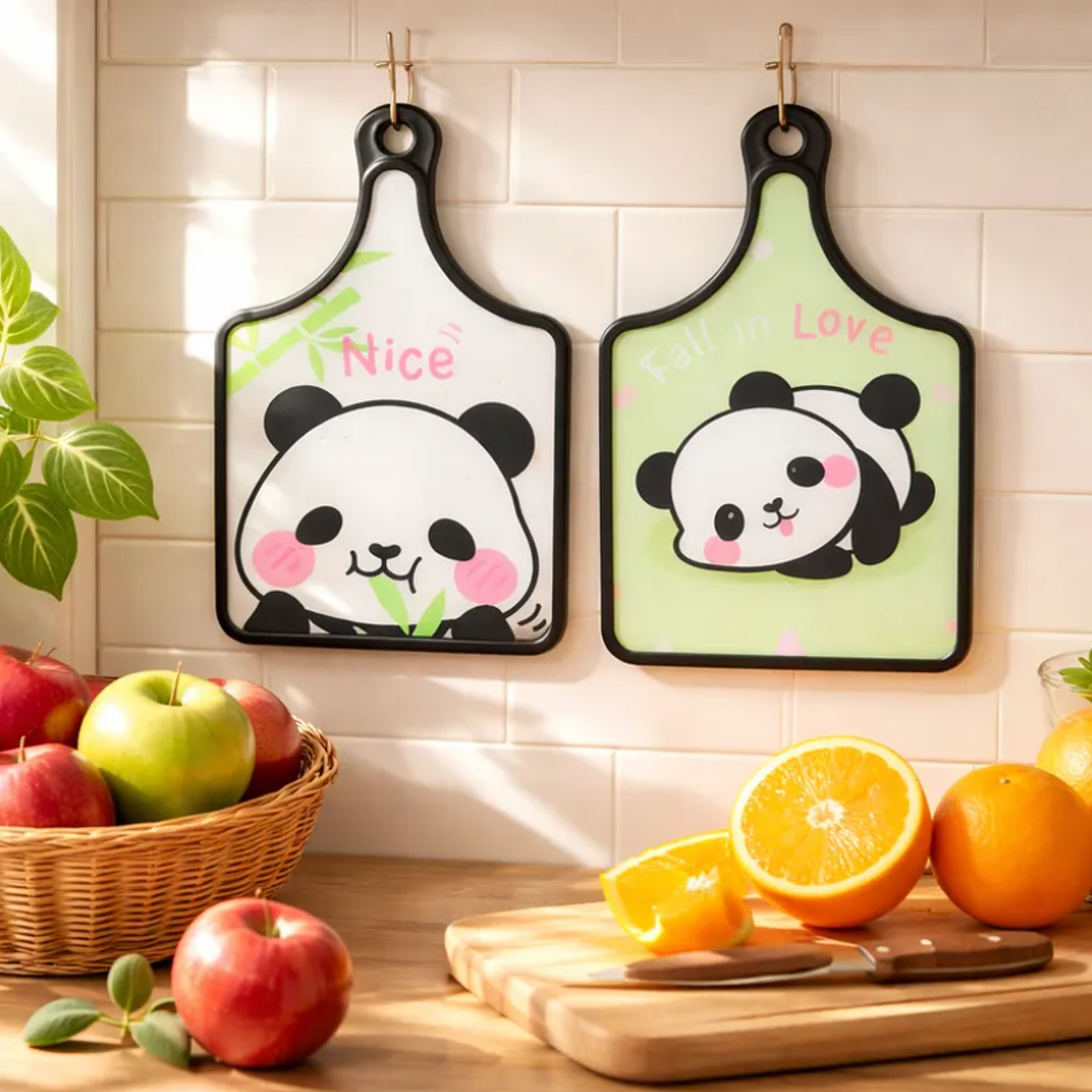 Tabla De Picar Cocina Diseño Panda Kawaii Colgante 30x19cm 1