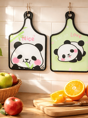 Tabla De Picar Cocina Diseño Panda Kawaii Colgante 30x19cm