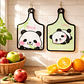 Tabla De Picar Cocina Diseño Panda Kawaii Colgante 30x19cm - Miniatura 1