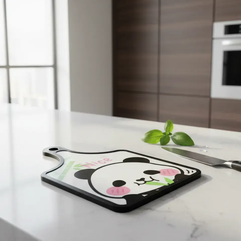 Tabla De Picar Cocina Diseño Panda Kawaii Colgante 30x19cm 3