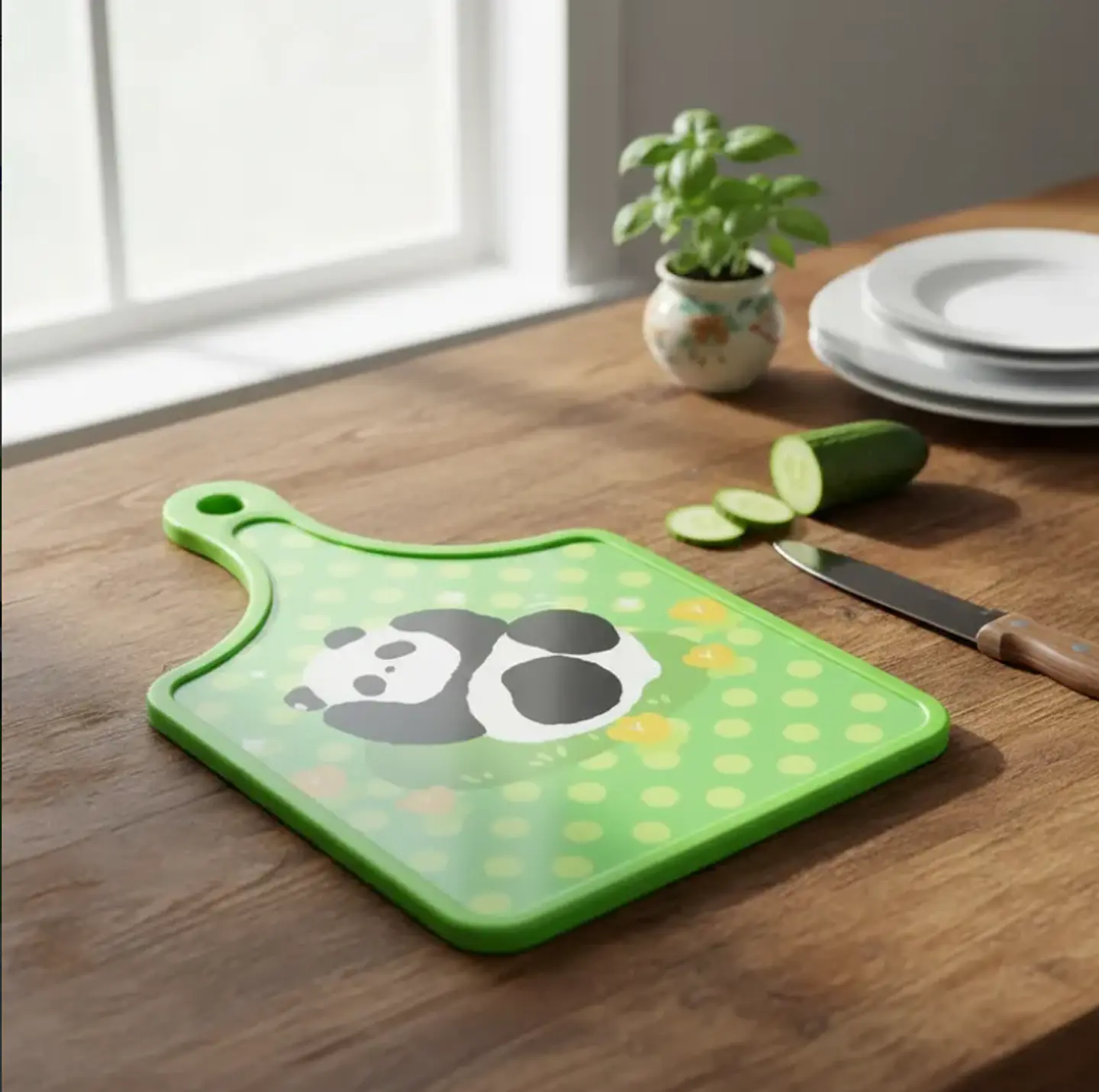 Tabla De Picar Cocina Diseño Panda Kawaii Colgante 30x19cm 6