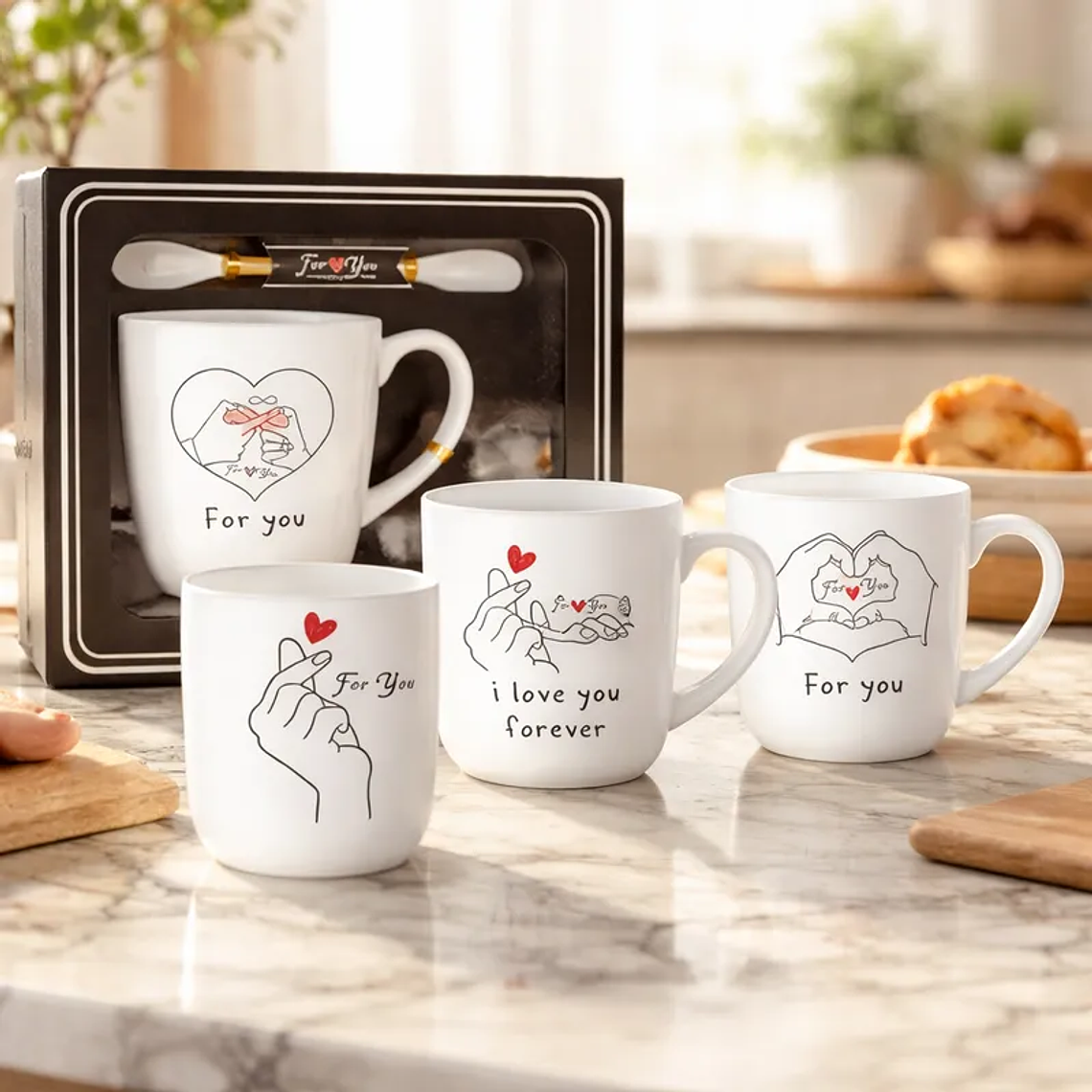 Set Taza Cerámica San Valentín con Cuchara 1 Unidad 3