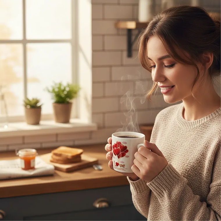 Set Taza San Valentín con Oso y Diseño Love 3