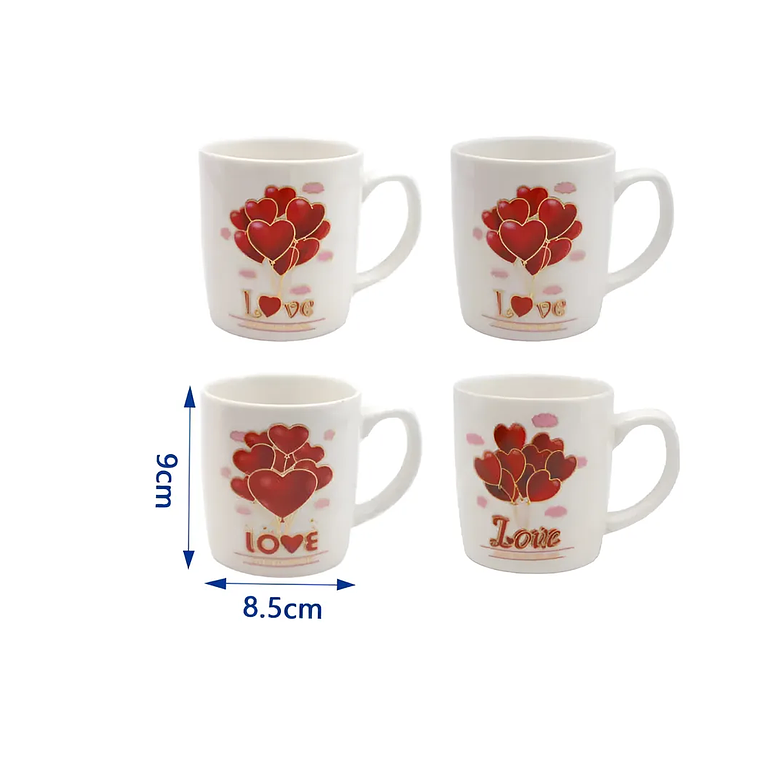 Set Taza San Valentín con Oso y Diseño Love 4