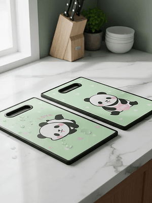 Tabla De Cortar Picar Cocina Diseño Panda Kawaii 37x23cm