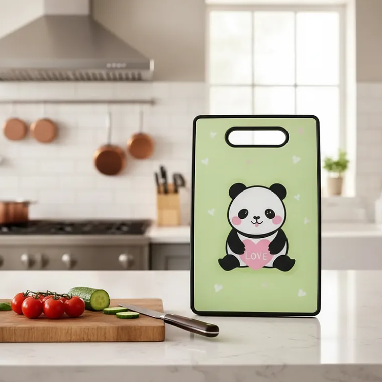 Tabla De Cortar Picar Cocina Diseño Panda Kawaii 37x23cm 3