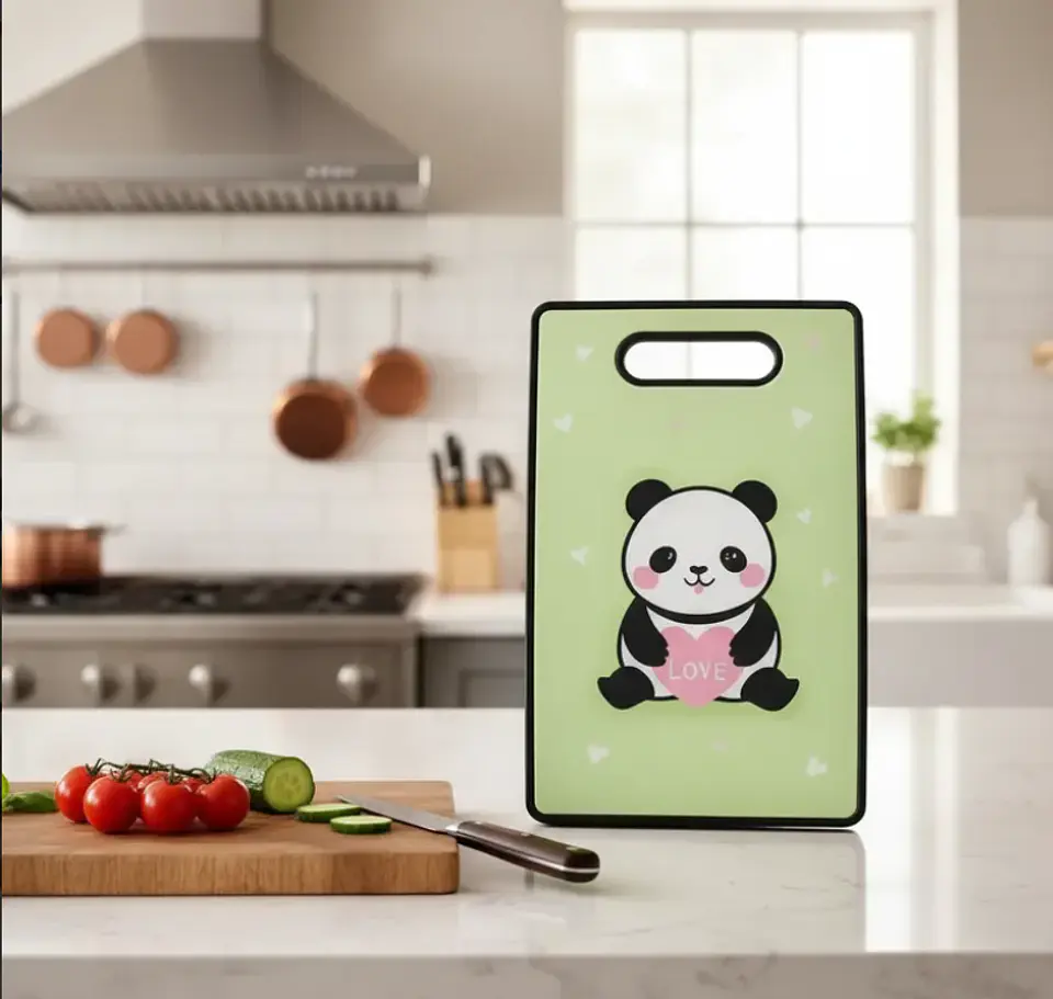 Tabla De Cortar Picar Cocina Diseño Panda Kawaii 37x23cm 3