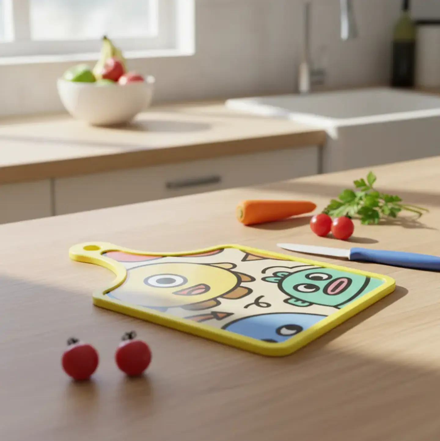 Tabla De Picar Cocina Diseño Infantil Monstruos 30x19cm 3