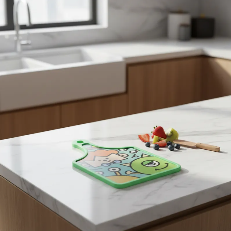 Tabla De Picar Cocina Diseño Infantil Monstruos 30x19cm 4