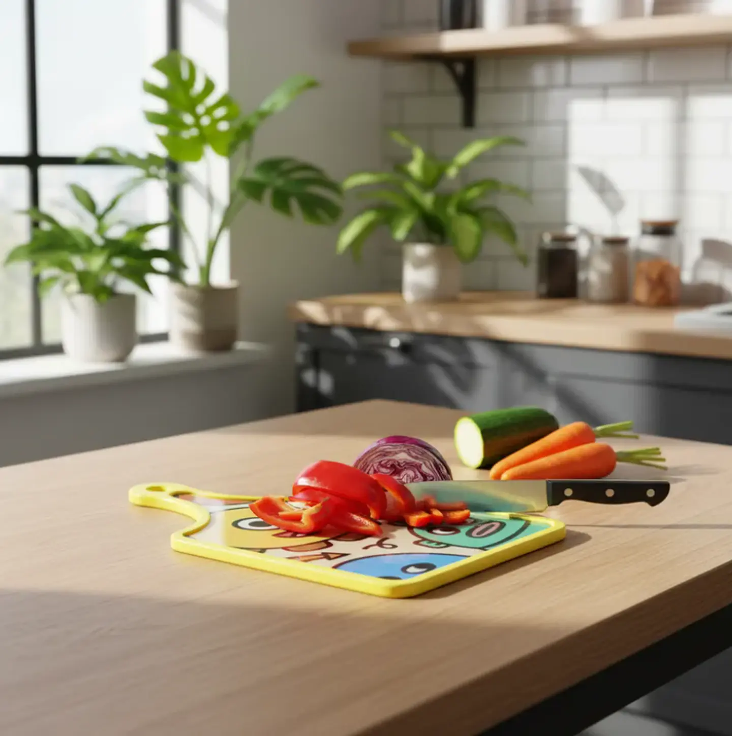 Tabla De Picar Cocina Diseño Infantil Monstruos 30x19cm 6