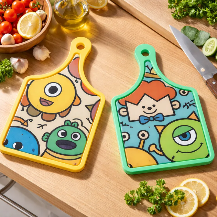 Tabla De Picar Cocina Diseño Infantil Monstruos 30x19cm 7