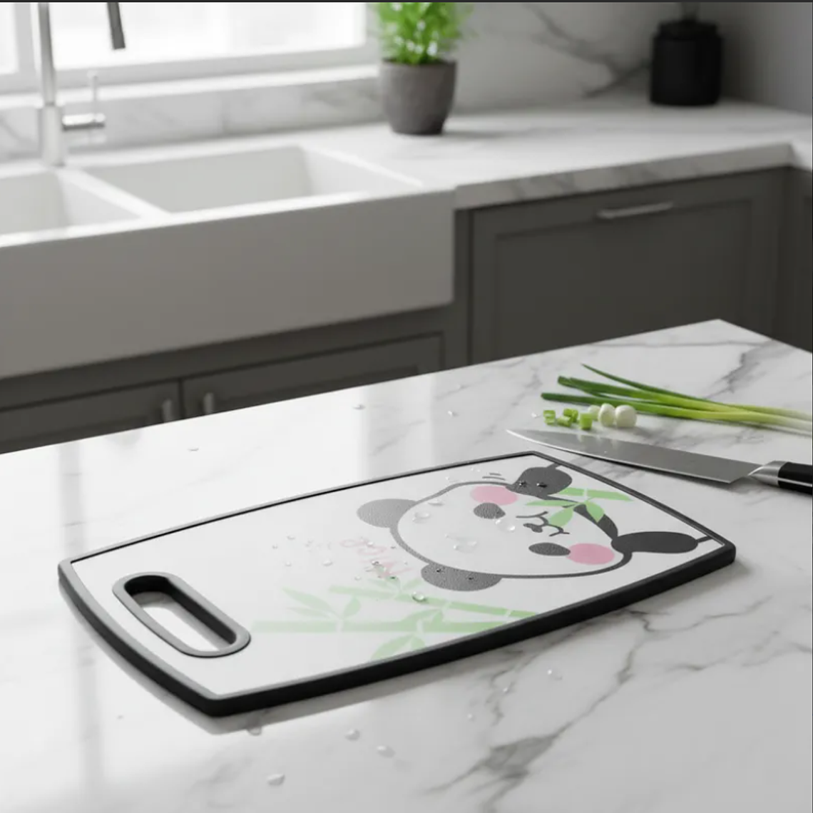 Tabla De Picar Cocina Diseño Panda Kawaii Antideslizante 37cm 5