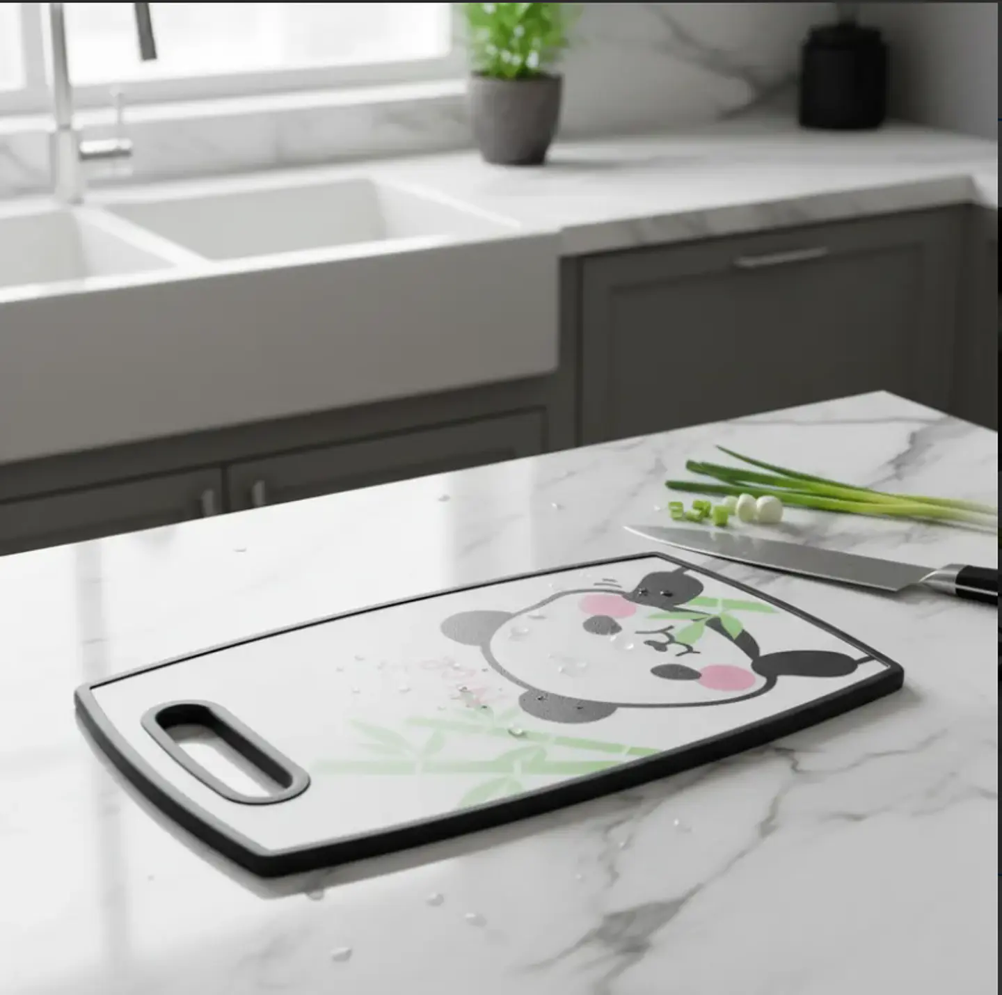 Tabla De Picar Cocina Diseño Panda Kawaii Antideslizante 37cm 5