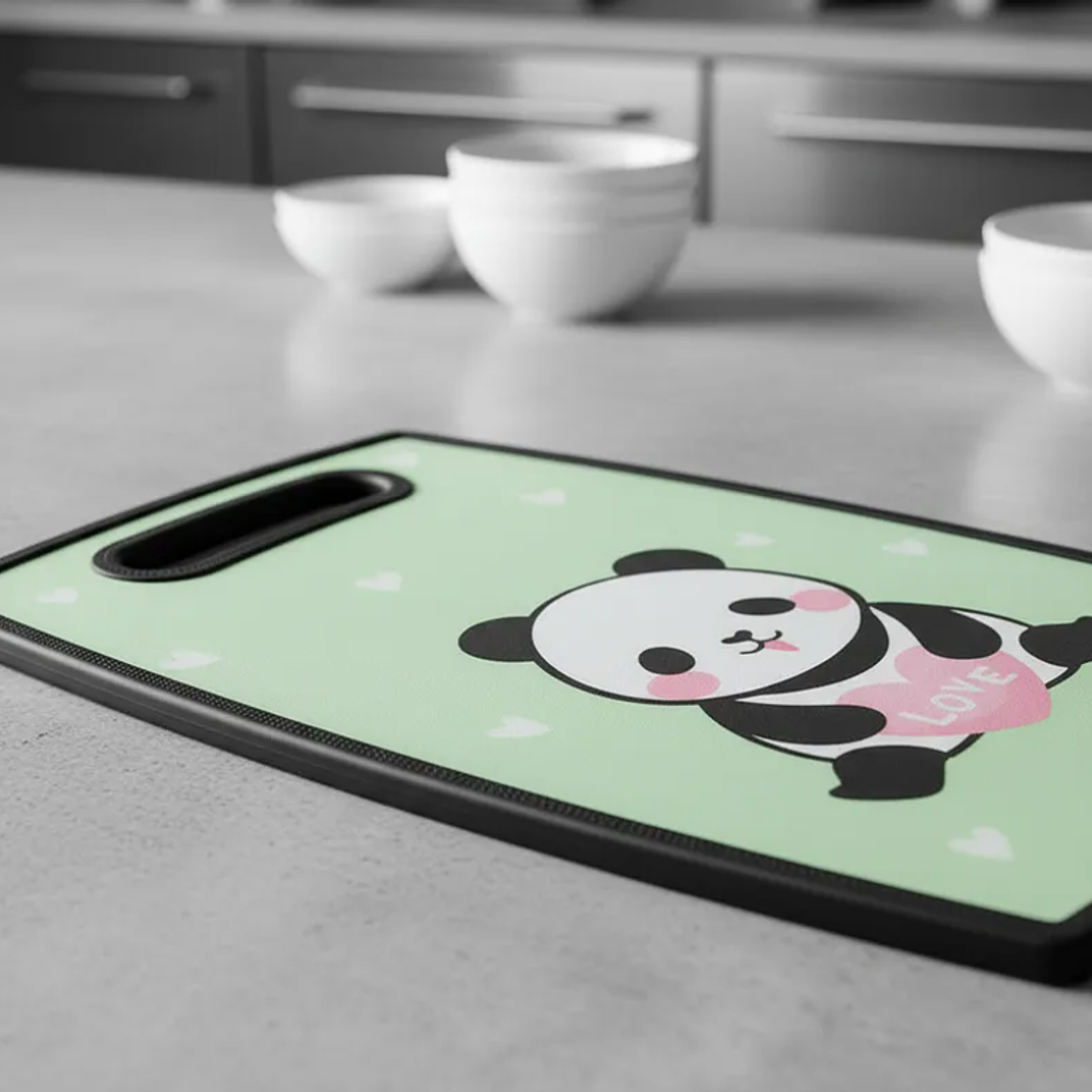 Tabla De Picar Cocina Diseño Panda Kawaii Antideslizante 37cm 6