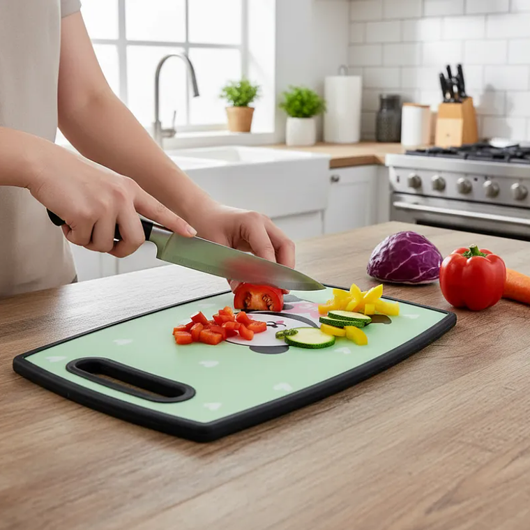 Tabla De Picar Cocina Diseño Panda Kawaii Antideslizante 37cm 7