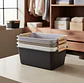 Caja Organizadora Plástica Con Asas De Madera 24.5x17x10 Cm - Miniatura 5