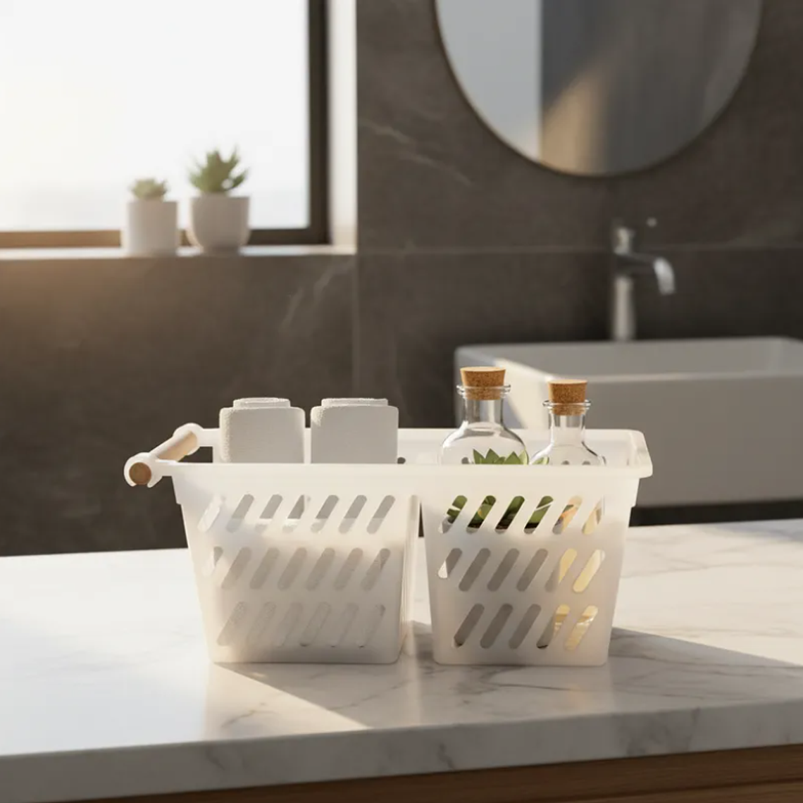 Canasto Organizador Plástico Con Mango Multiuso 3