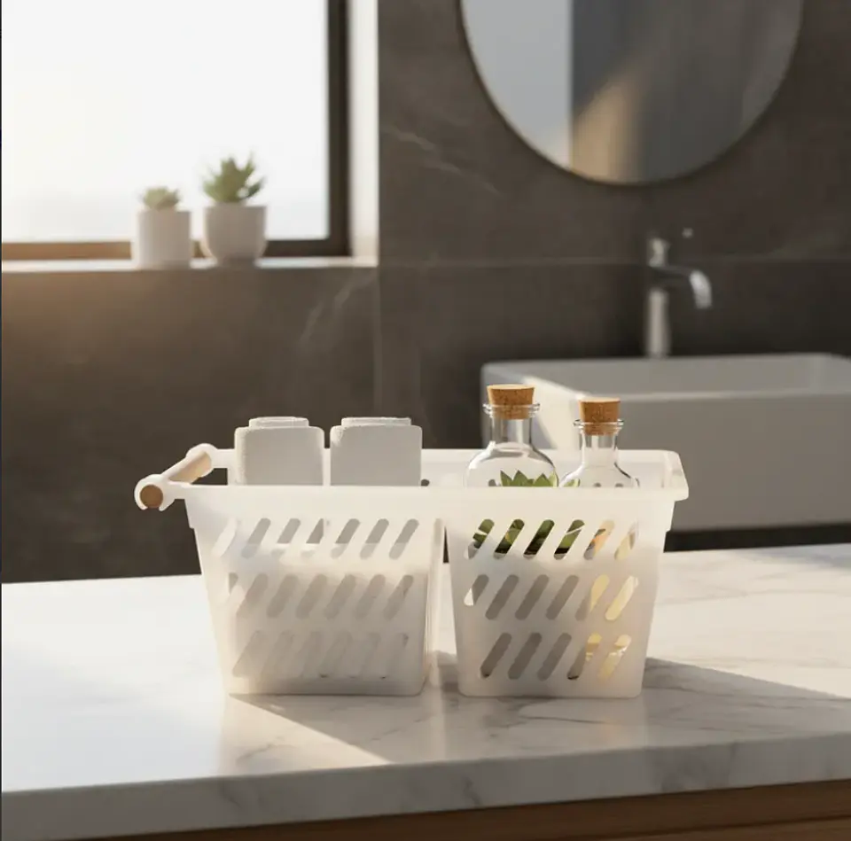 Canasto Organizador Plástico Con Mango Multiuso 3