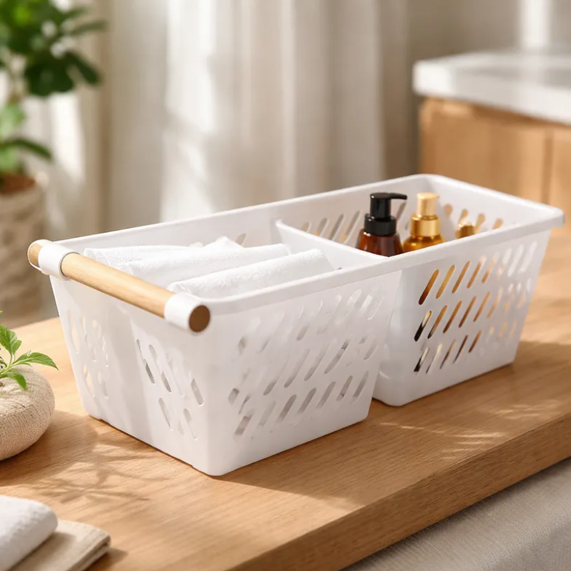 Canasto Organizador Plástico Con Mango Multiuso 4