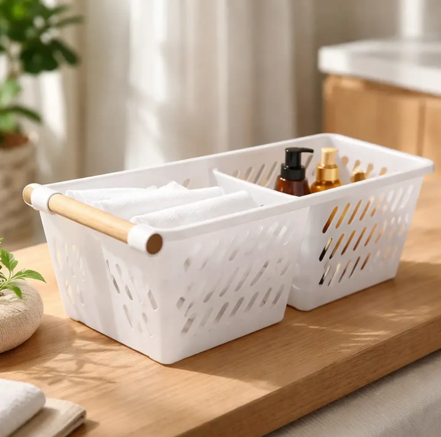 Canasto Organizador Plástico Con Mango Multiuso 4