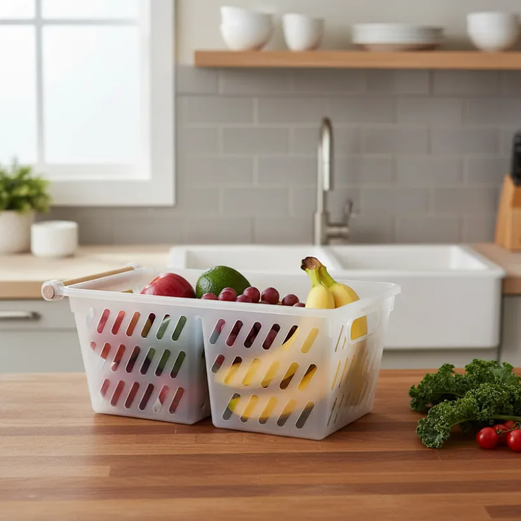 Canasto Organizador Plástico Con Mango Multiuso 6