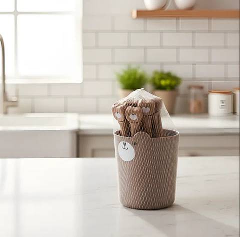 Set De Pinzas Para Sellar Bolsas Con Vaso De Oso Kawaii