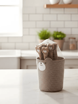 Set De Pinzas Para Sellar Bolsas Con Vaso De Oso Kawaii