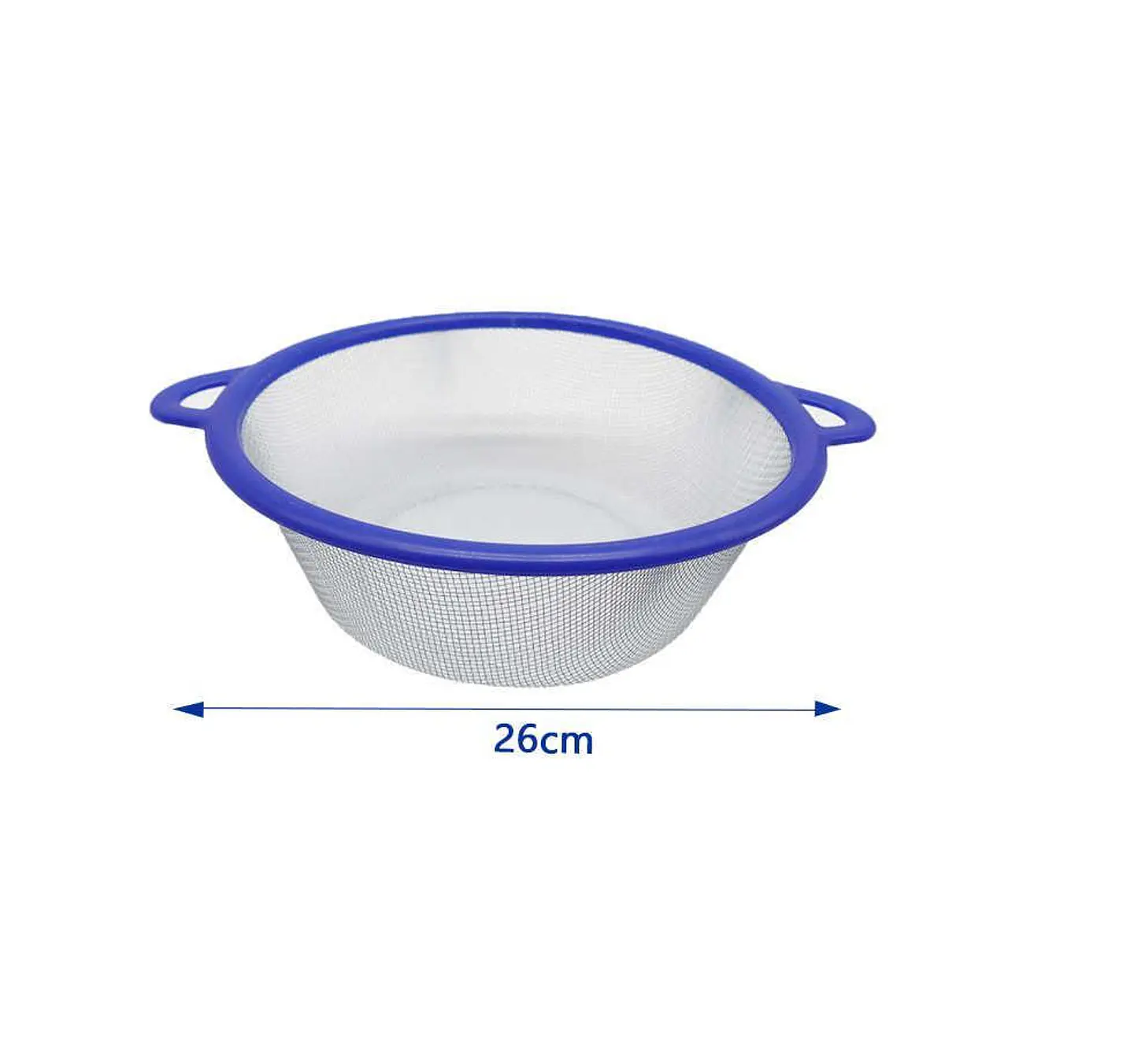 Colador de Cocina Malla Metálica 26 cm Bowl con Asas Plástico 5