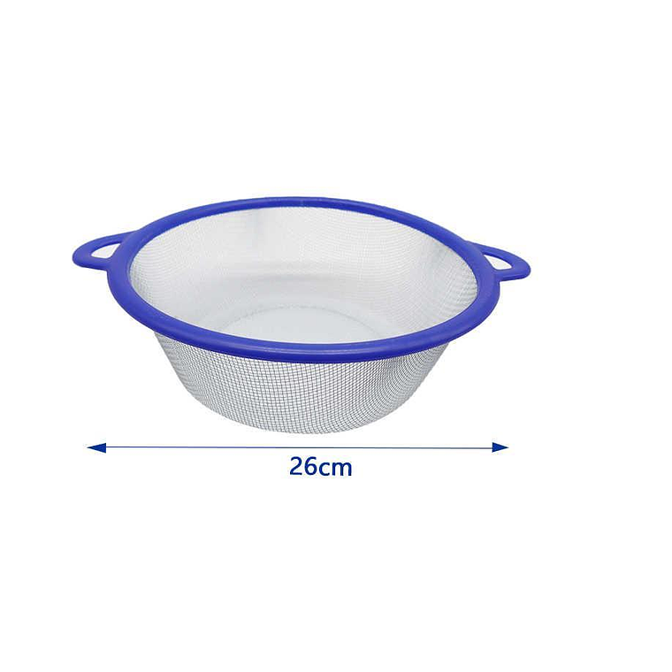 Colador de Cocina Malla Metálica 26 cm Bowl con Asas Plástico 5