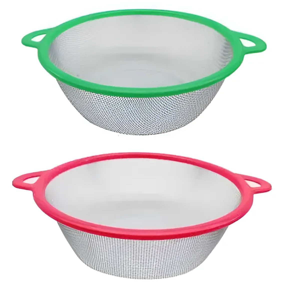 Colador de Cocina Malla Metálica 26 cm Bowl con Asas Plástico 6