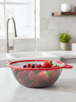 Colador Escurridor De Cocina Malla Metálica 23 Cm Con Asas