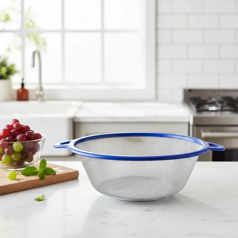 Colador Escurridor De Cocina Malla Metálica 23 Cm Con Asas 4