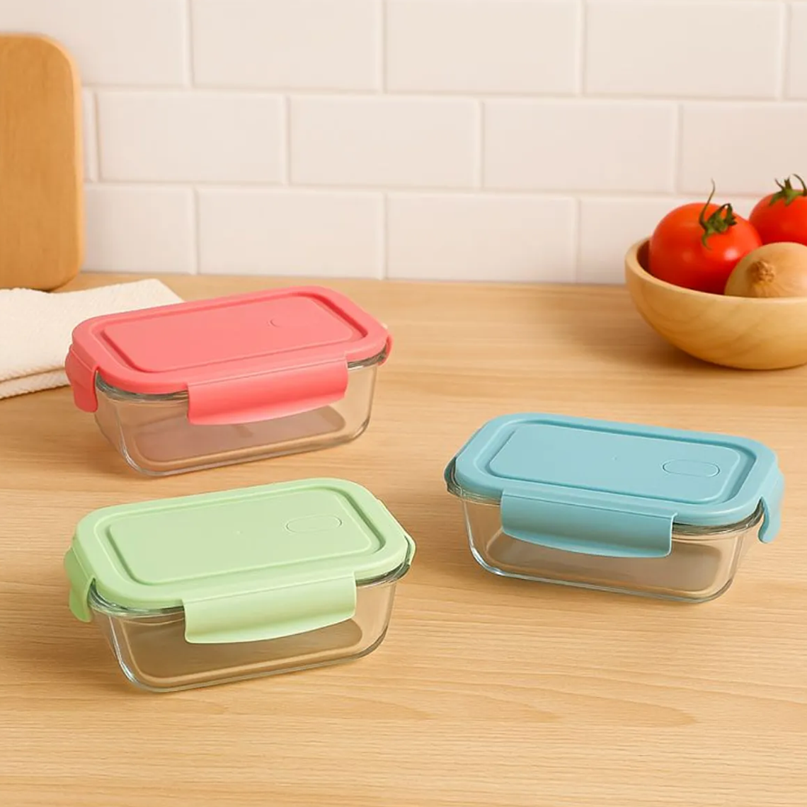 Pote De Vidrio Hermético Rectangular 700ml Para Alimentos 1