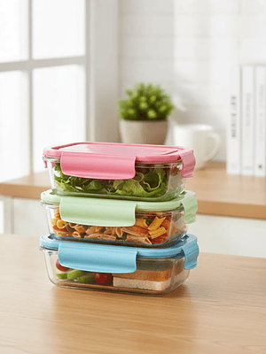 Pote De Vidrio Hermético Rectangular 700ml Para Alimentos