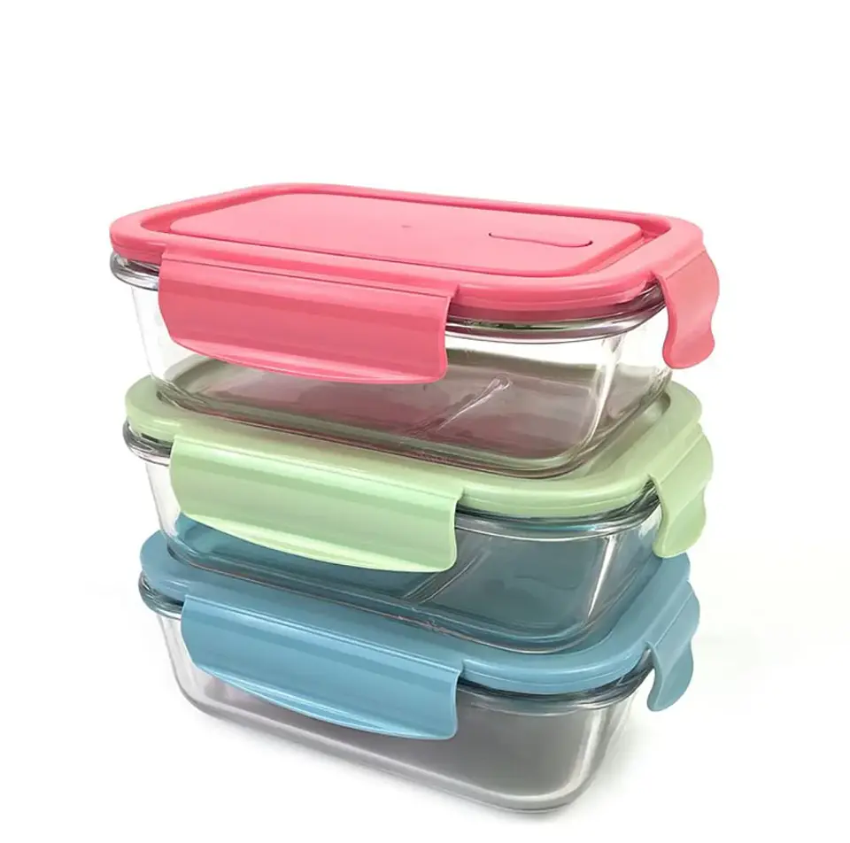 Pote De Vidrio Hermético Rectangular 700ml Para Alimentos 7