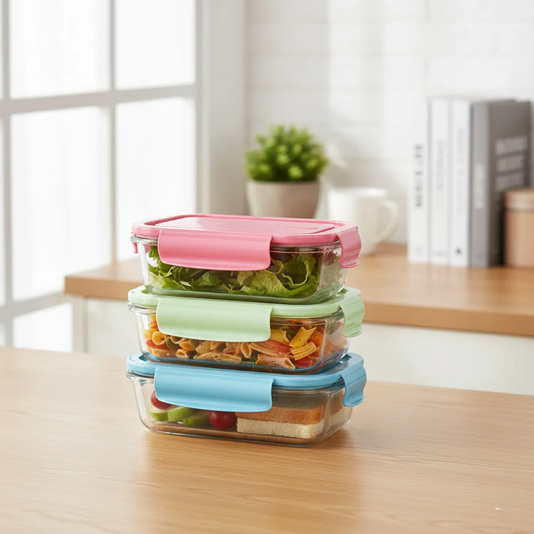 Contenedor Hermético Rectangular Vidrio 410ml 1