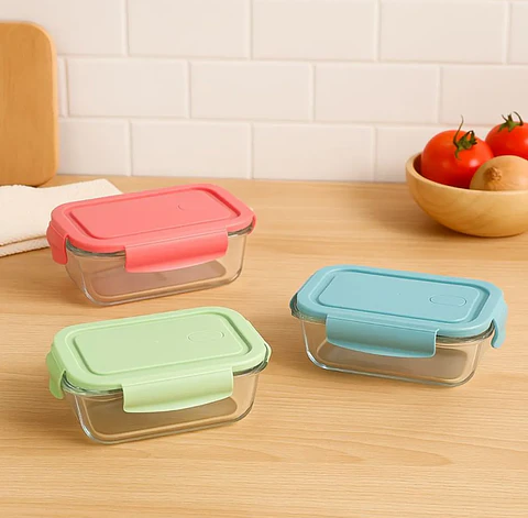 Contenedor Hermético Rectangular Vidrio 410ml
